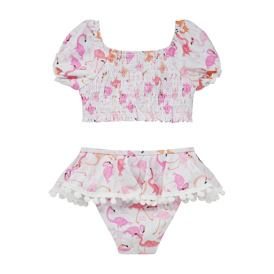 UPF 50+ Gemma Two Piece Smocked Pom-Pom Swimsuit
