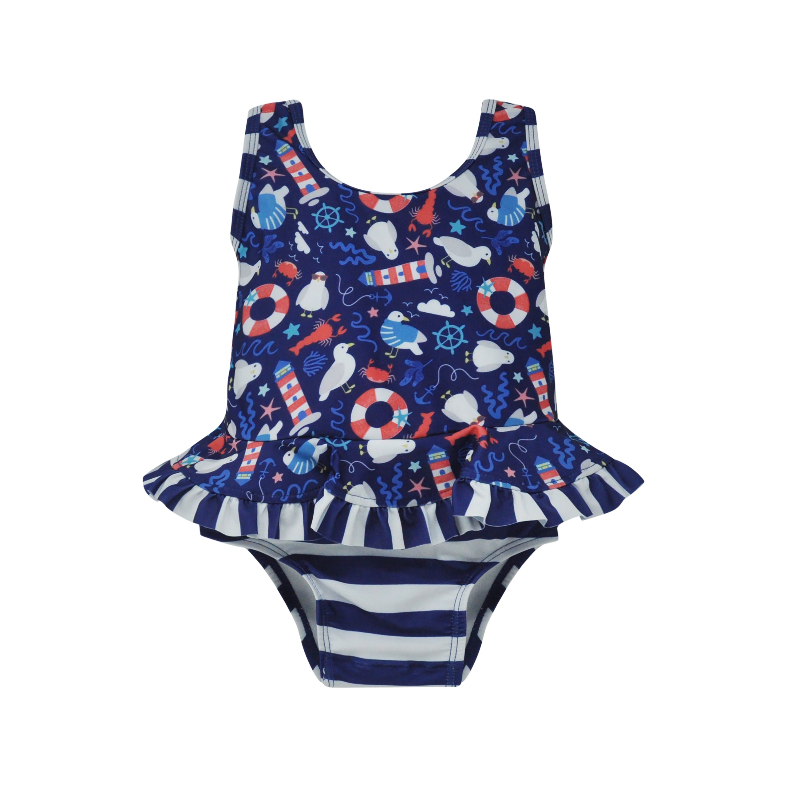 (New) UPF 50+ Stella Infant Ruffle Swimsuit
