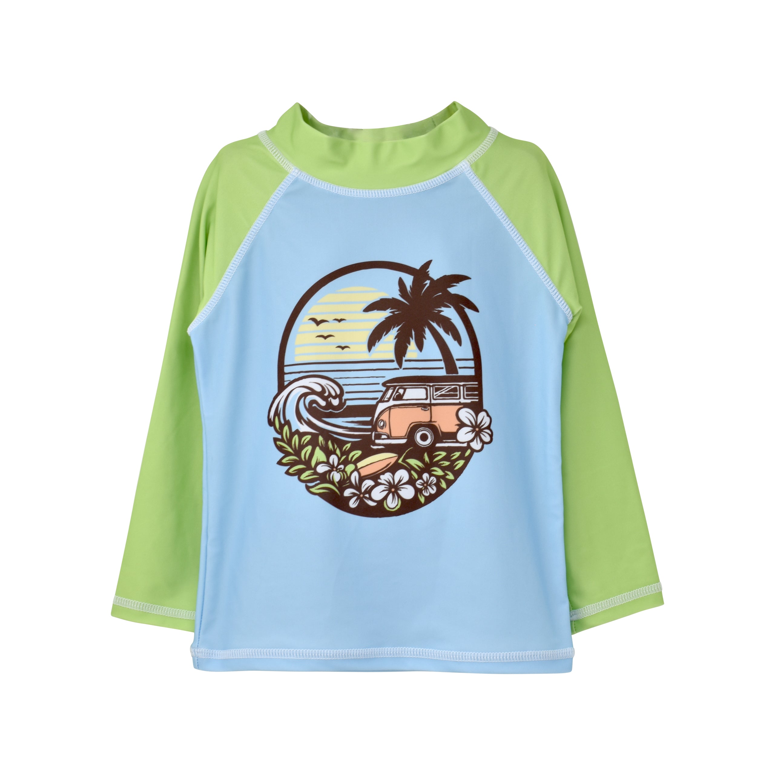 (New) UPF 50+ Graphic Rash Guard Swim Top