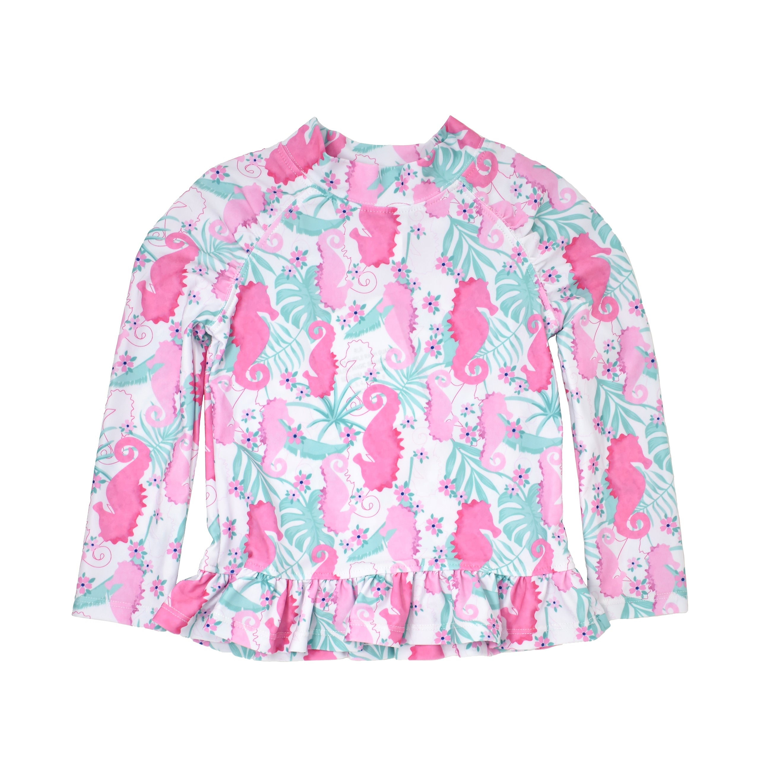 UPF 50+ Ruffle Rash Guard -D