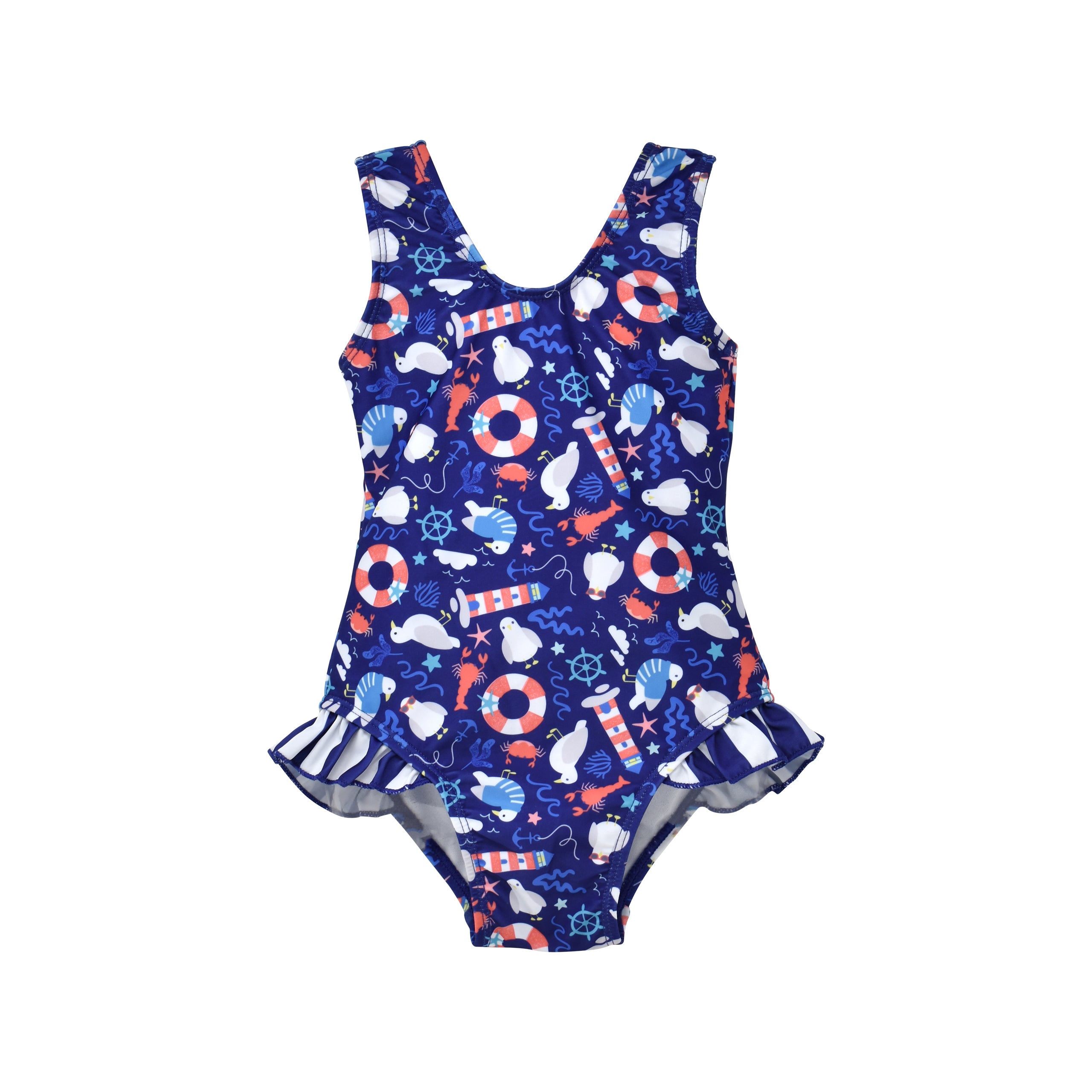(New) UPF 50+ Delaney Hip Ruffle Swimsuit
