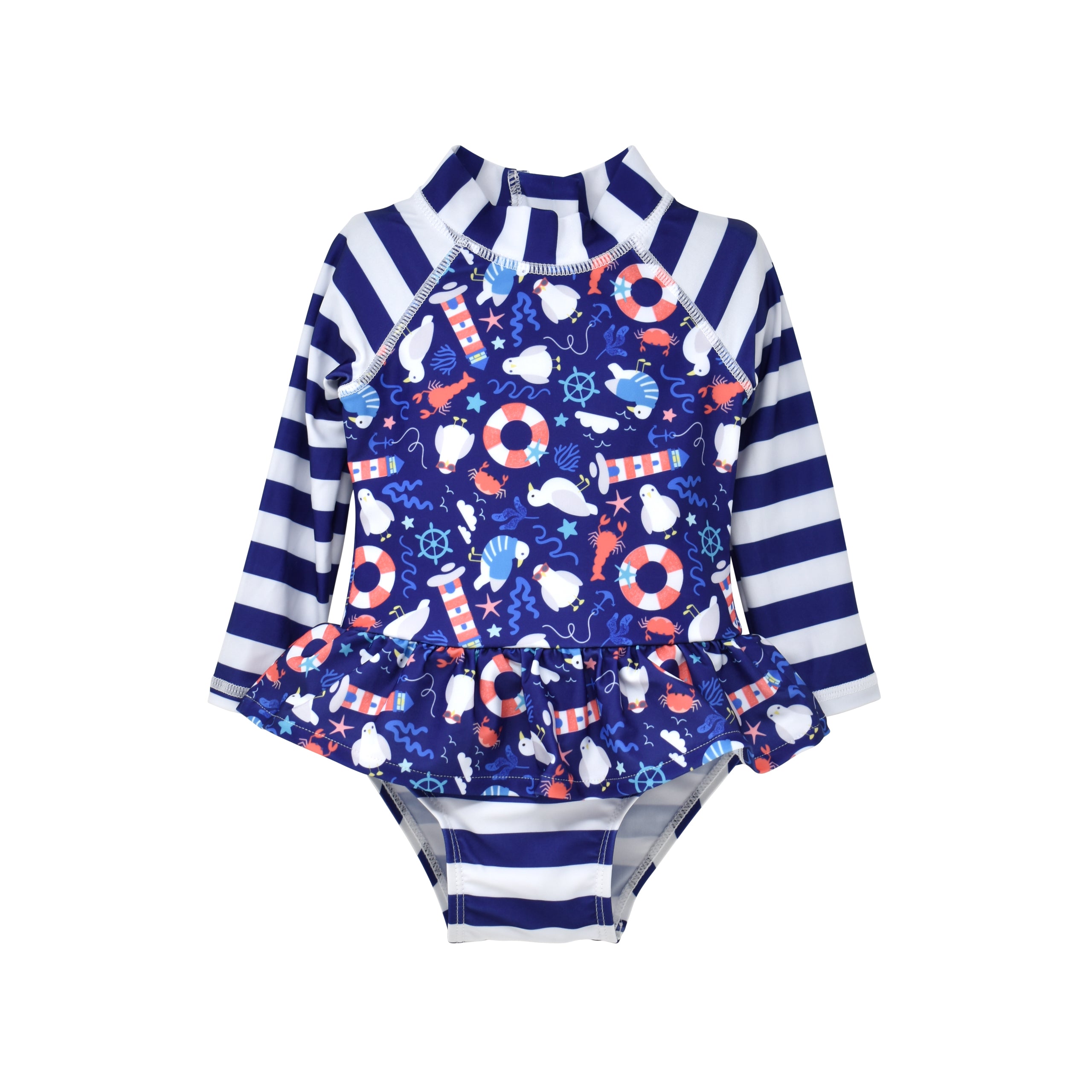 (New) UPF 50+ Alissa Infant Ruffle Rash Guard Swimsuit