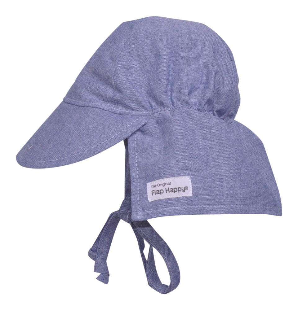 UPF 50+Original Flap Hat with Ties (Basics) - Chambray