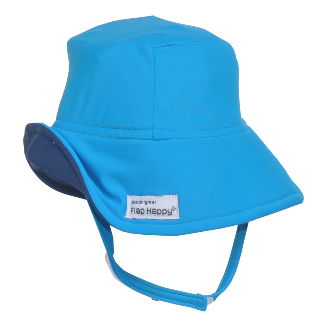 UPF 50+ Fun in the Sun Hat (Recycled) - Surfside, ocean blue with navy underside