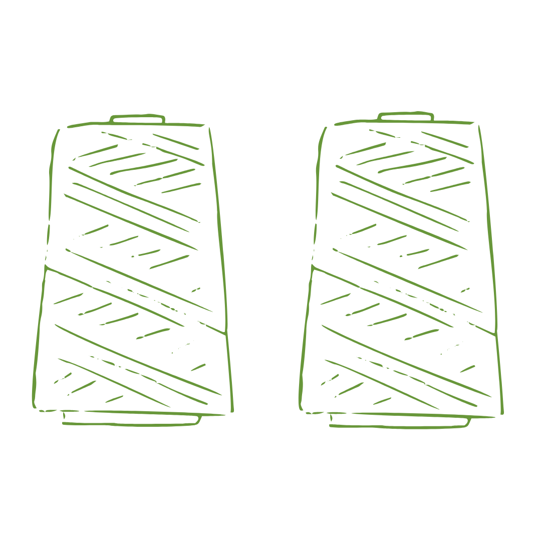 Digital drawing of spools of  REPREVE recycled fiber