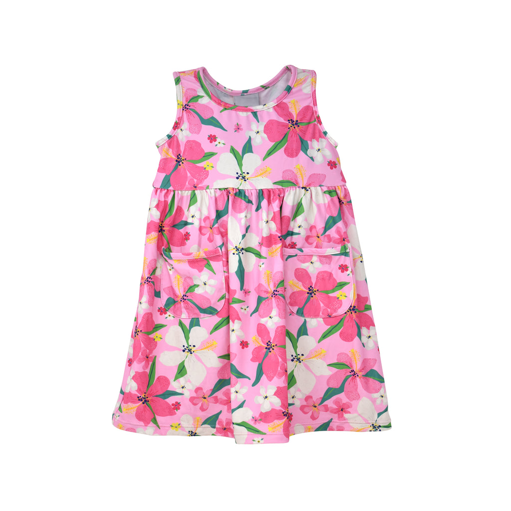 UPF 50+ Dahlia Sleeveless Tee Dress w/ Pockets