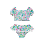 UPF 50+ Gemma Two Piece Smocked Pom-Pom Swimsuit