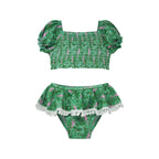 UPF 50+ Gemma Two Piece Smocked Pom-Pom Swimsuit