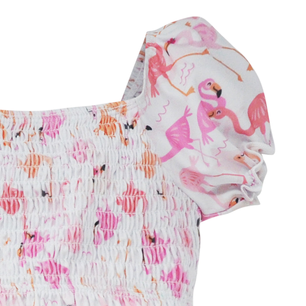 UPF 50+ Gemma Two Piece Smocked Pom-Pom Swimsuit