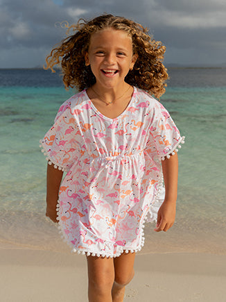 (New) UPF 50+ Kaia Beach Swim Cover-Up HIbiscus Dream / 7-8 (New) UPF 50+ Kaia Beach Swim Cover-Up HIbiscus Dream / 7-8