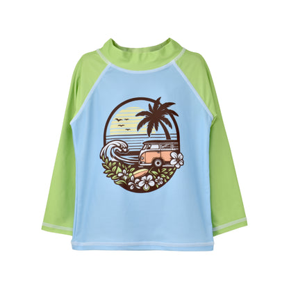 (New) UPF 50+ Graphic Rash Guard Swim Top