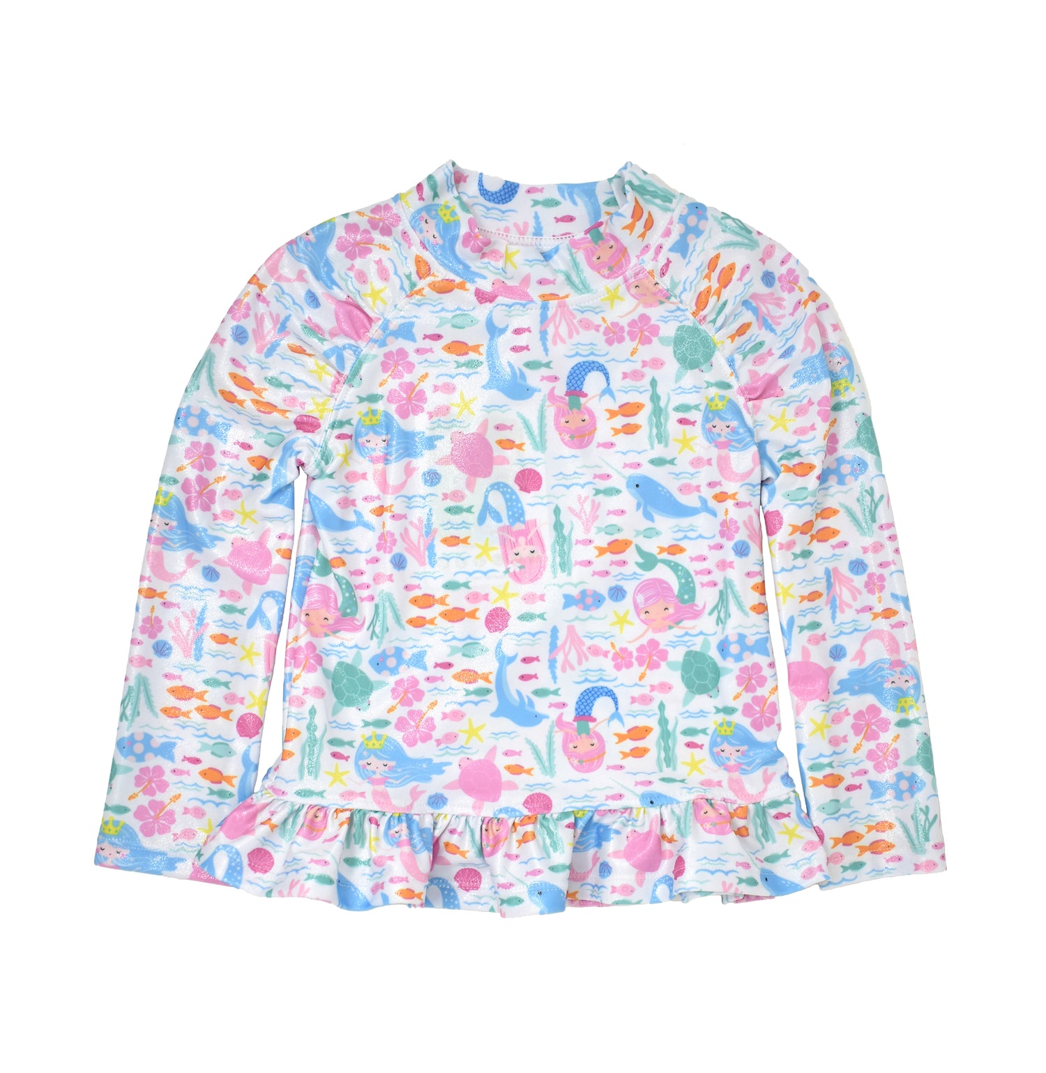 UPF 50+ Ruffle Rash Guard -D