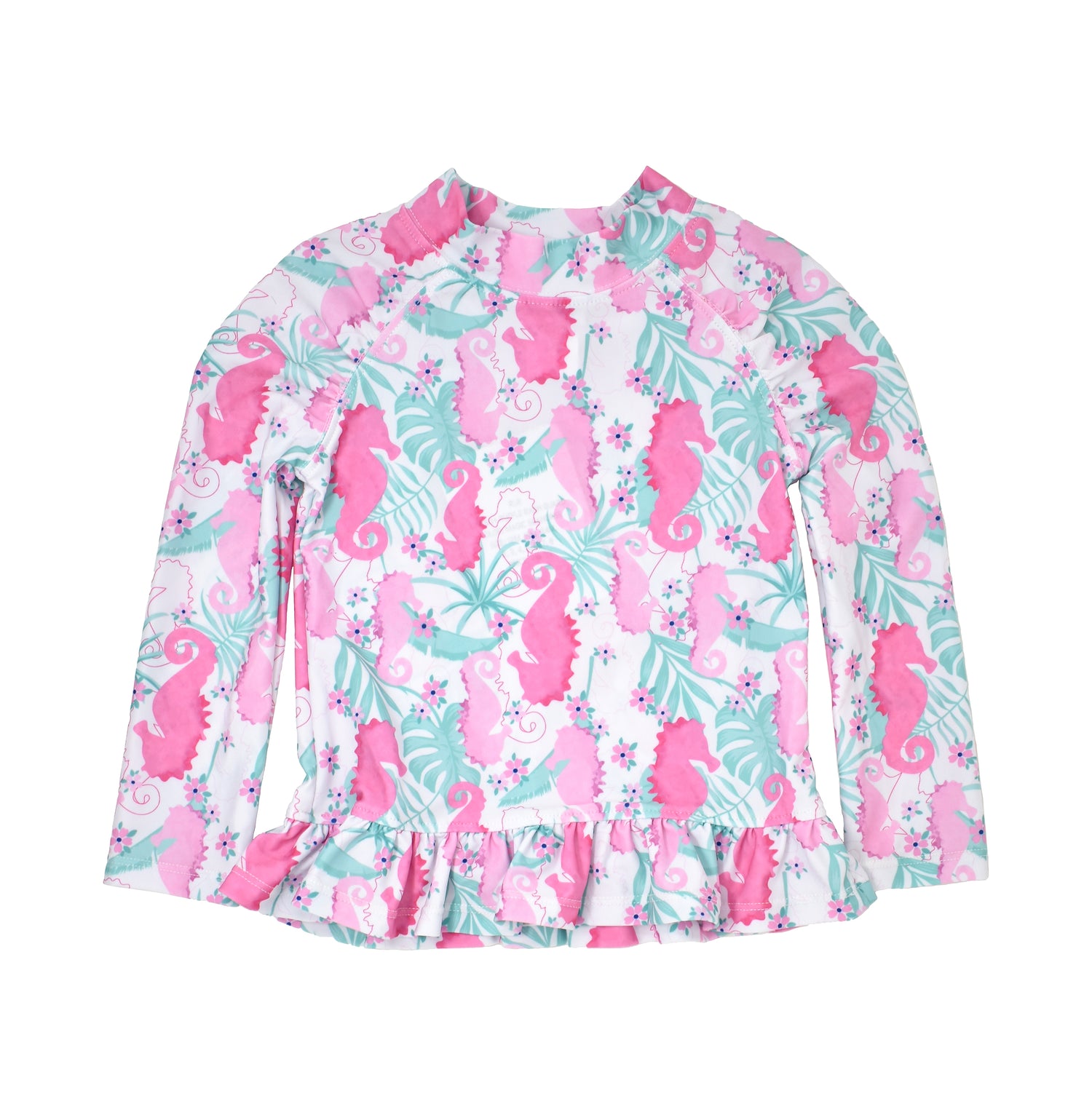 UPF 50+ Ruffle Rash Guard -D