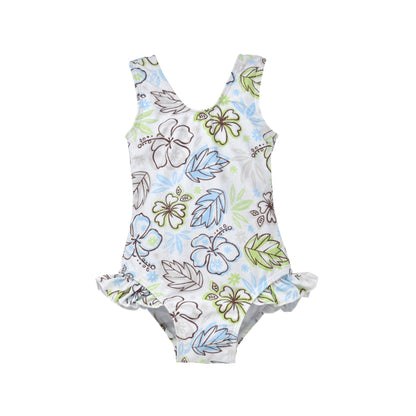 (New) UPF 50+ Delaney Hip Ruffle Swimsuit