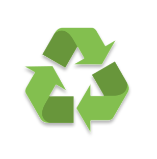 Bright green recycle symbol