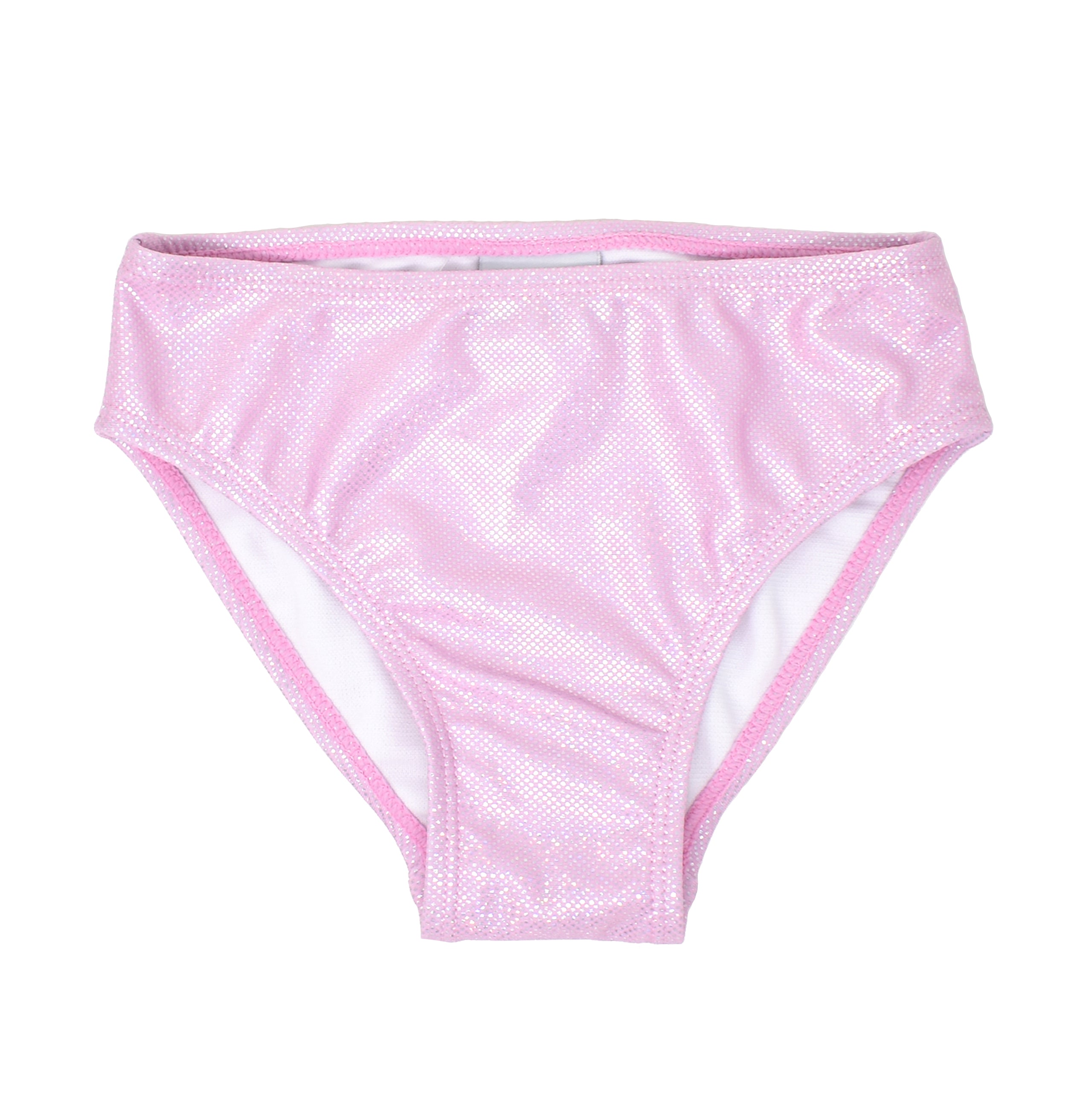 UPF 50+ Girls Swim Bottom, Sparkling Sunset Pink, sparkling pink