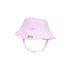 UPF 50+ Bucket Hat white and Pink Stripe Seersucker