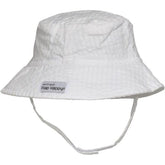 UPF 50+ Bucket Hat white vanilla stripe seersucker