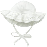 UPF 50+ Double Ruffle Hat - White