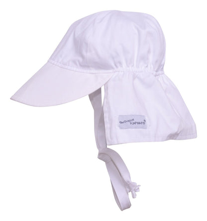 UPF 50+Original Flap Hat with Ties (Basics) - White