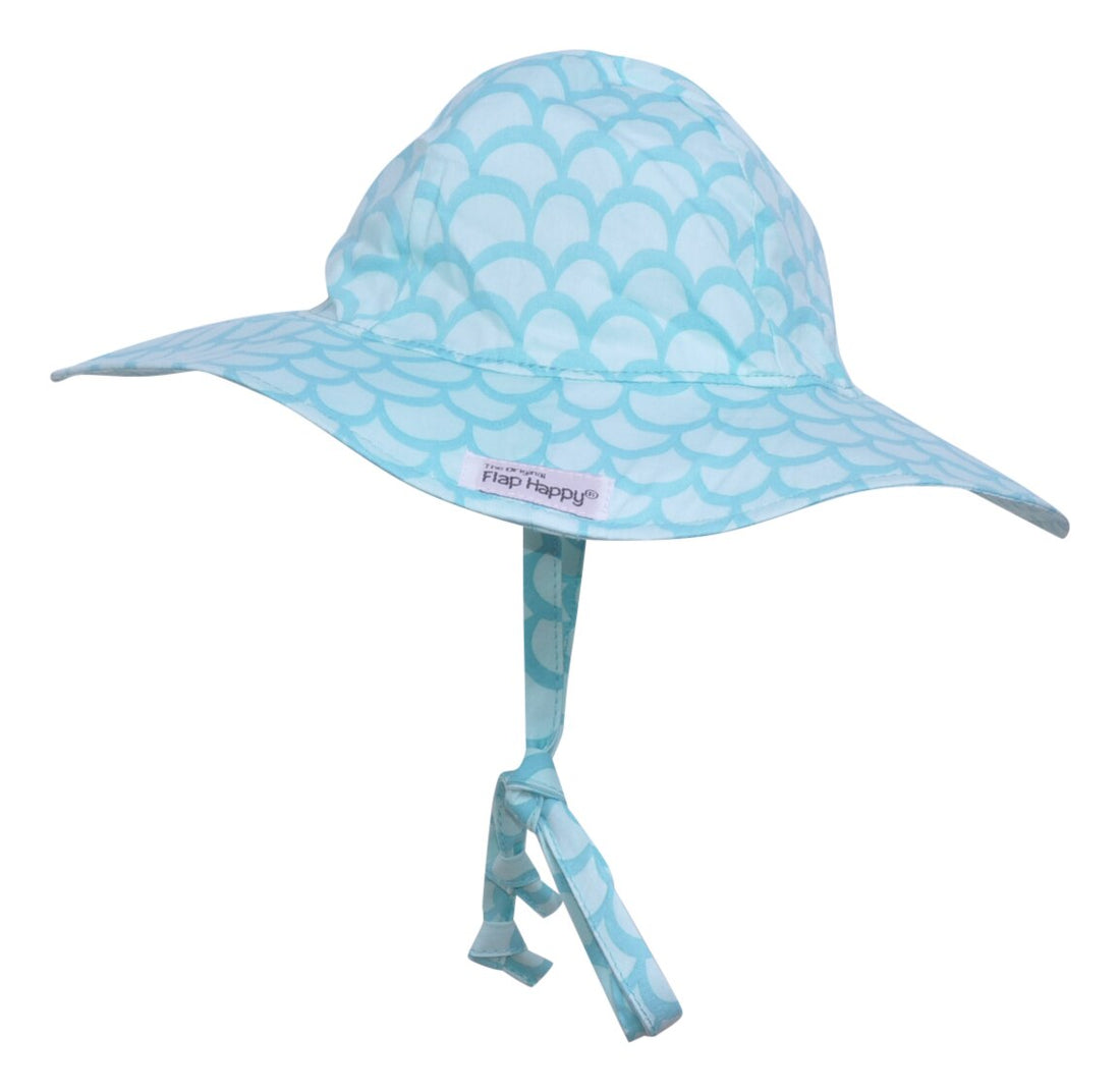 UPF 50+ Floppy Hats (Prints - Cotton) -Ocean Tails, blue scales