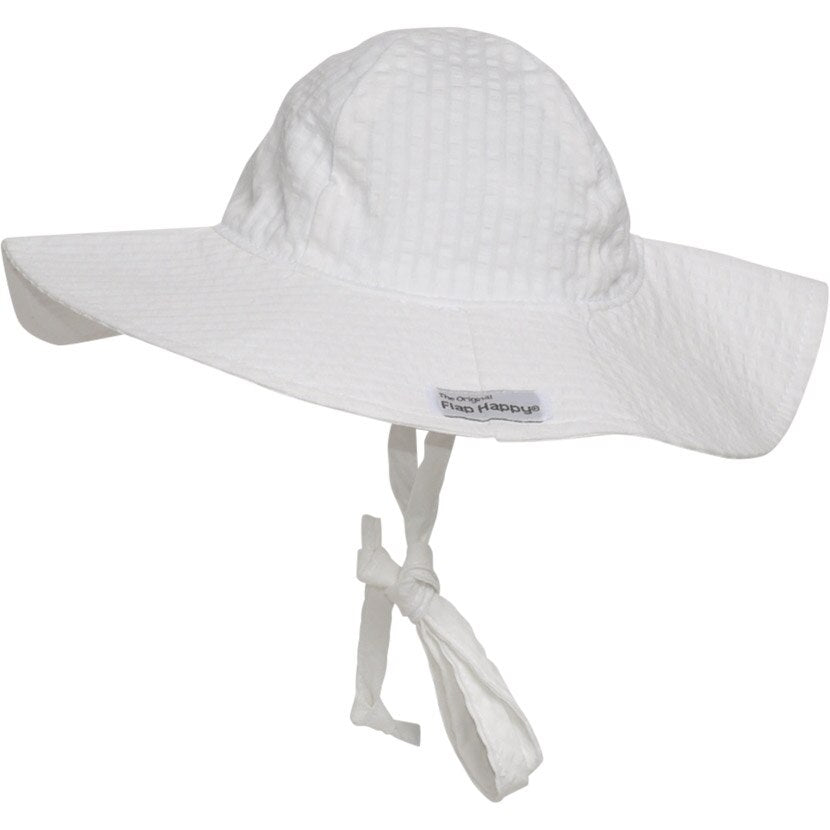 UPF 50+ Floppy Hat (Basics) - Vanilla Stripe Seersucker