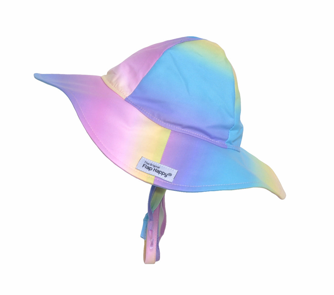 UPF 50+ Floppy Hats (Prints - Microfiber) - Rainbow Ombre