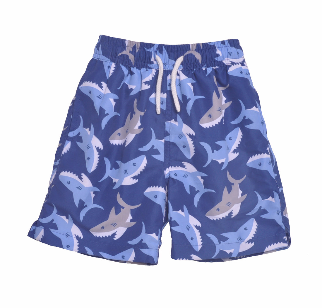 (NEW) UPF 50+ Wesley Swim Trunks with Mesh Liner (50% Recycled) - Happy Shark
