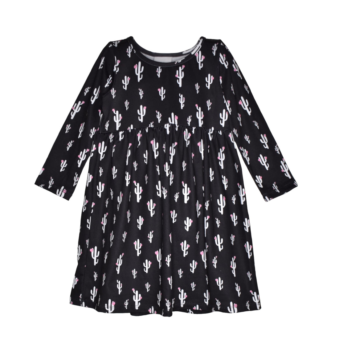 White cactus with pink flowers on a black background