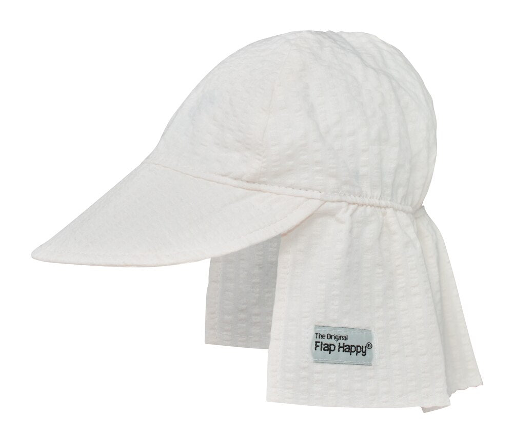 UPF 50 Original Flap Hat vanilla white seersucker