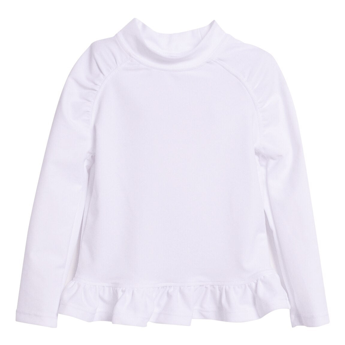 UPF 50+ Ruffle Rash Guard (Recycled) - White