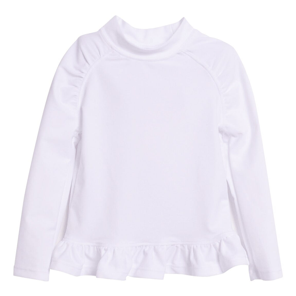 UPF 50+ Ruffle Rash Guard (Non-Recycled) - White