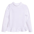 UPF 50+ Ruffle Rash Guard (Non-Recycled) - White