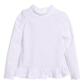 UPF 50+ Ruffle Rash Guard (Non-Recycled) - White