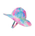 UPF 50+ Summer Splash Swim Hat - Pink Tropical Palms, multicolored swim sunhat with pink and white palm trees