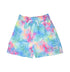 UPF 50+ Wesley Swim Trunks with Mesh Liner - Palm Paradise Blue, multicolored swim trunk with blue and white palm trees